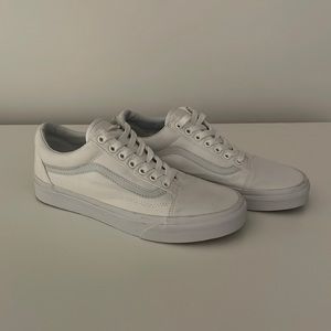All-White Vans Old Skool Sneakers